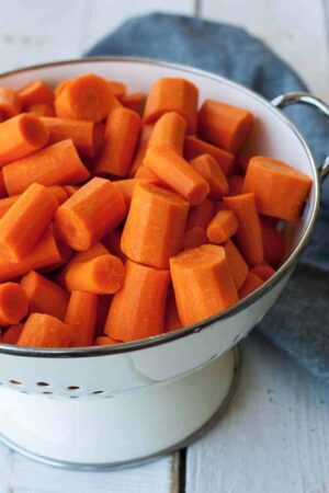 thick two inch fresh carrots cut up